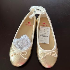 Girls CREWCUTS Ballet Flats (NWT) Gold